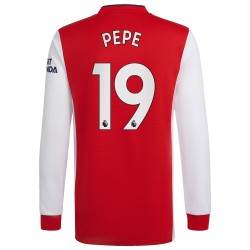 Camisola Arsenal Nicolas Pepe 19 Equipamento Primeiro 2021-2022 Manga Comprida
